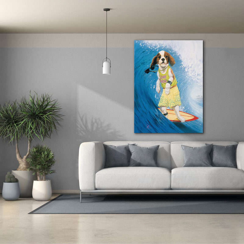 «Surf Dawg» par Scott Westmoreland, H 54 po x l 40 po x P 1,5 po