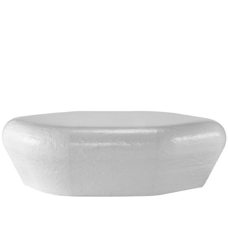 White Oval Marble Transitional Coffee Table