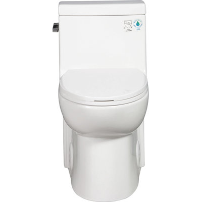Toilette monobloc 1,28 gallon par pièce, chasse d'eau au plancher allongée, siège confort à fermeture en douceur, siège à fermeture en douceur, 1000 grammes, blanc brillant 23T03-Gw