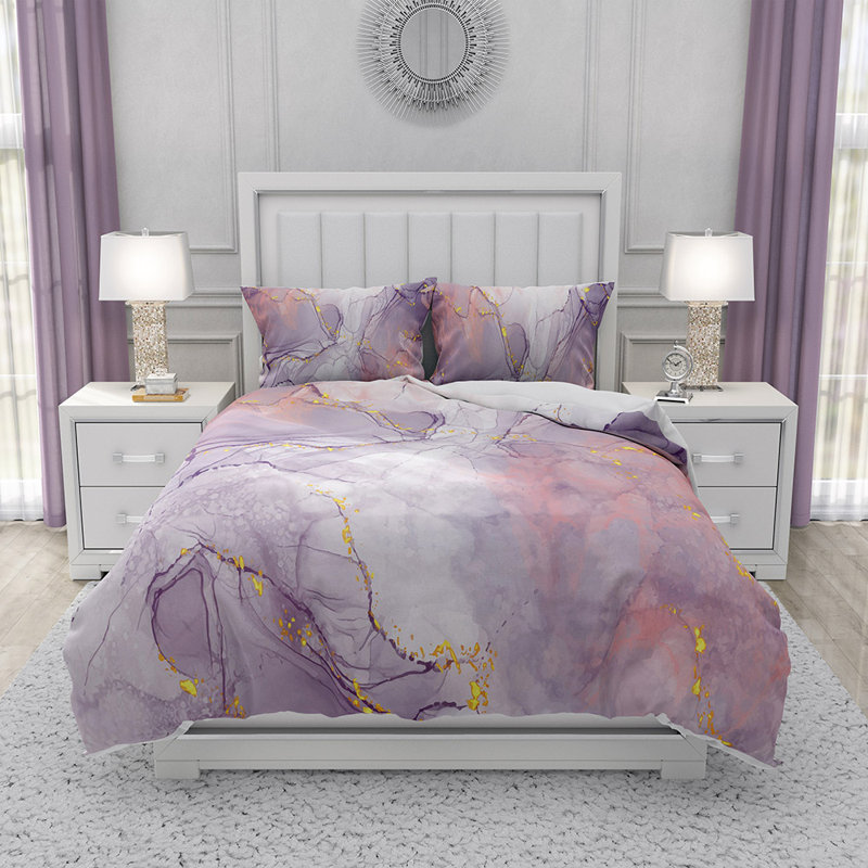 Polyester Abstract Duvet Cover, King Duvet Cover + 2 Standard Shams