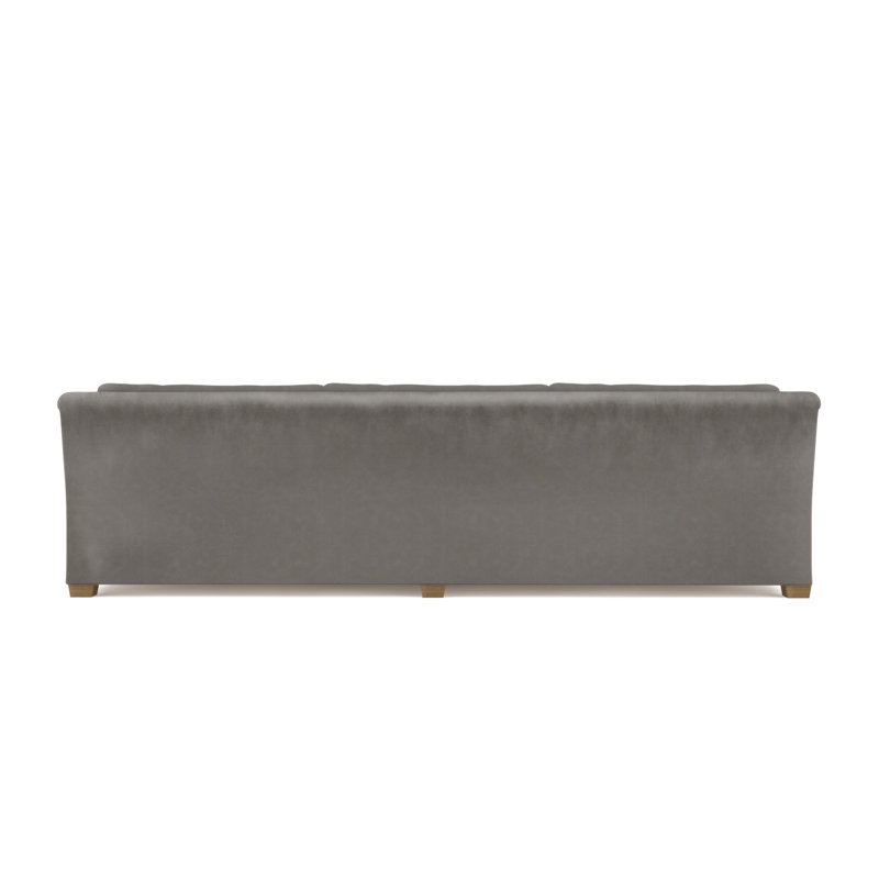 Canapé Thompson, Ponce rétro en cuir, H 32 po x l 120 po x P 46 po, Ébène
