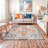 Beverly Oriental Orange/Blue/Cream Area Rug-1439370652