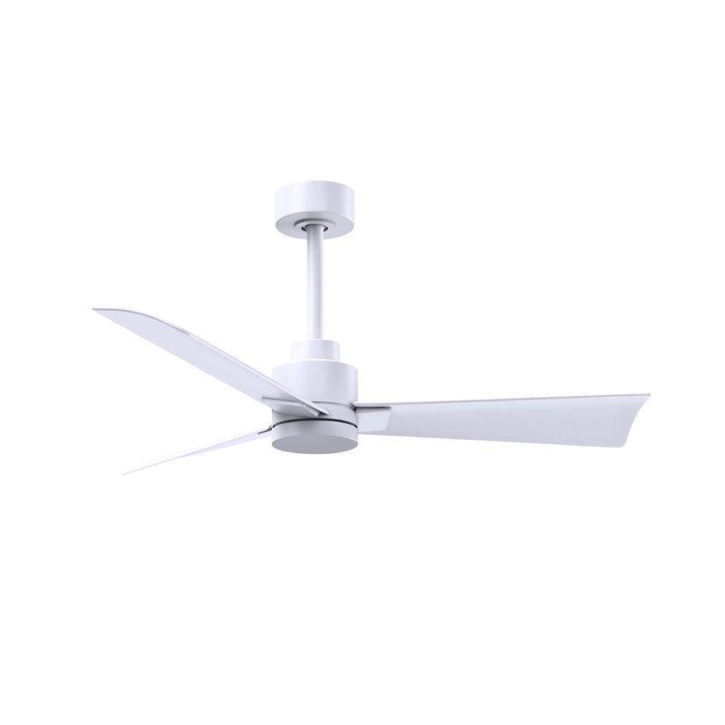 Alessandra Outdoor Downrod Ceiling Fan, Matte White, Matte White