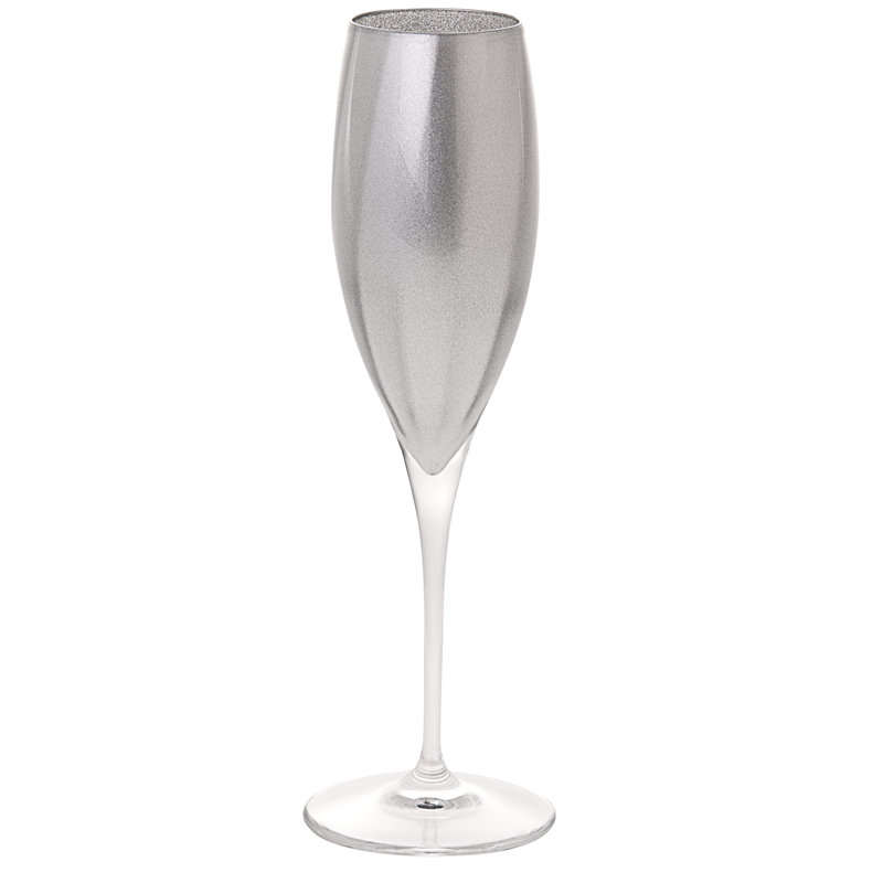 Flûte en verre 11 oz. RosaRio, Argent