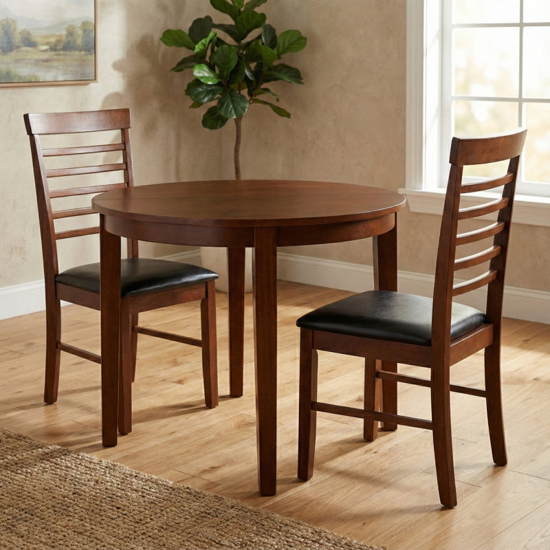 Bowerbank Dark Solid Wood Dining Table, Dark Oak