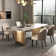 Dashona White Rectangular Sintered Stone Dining Table with Double Pedestals
