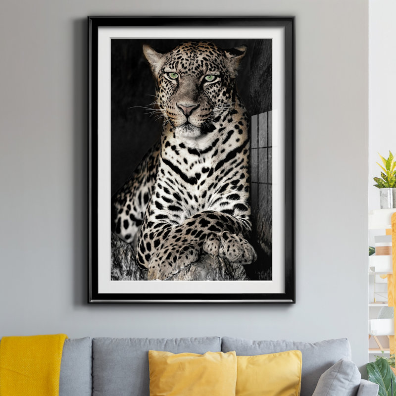 " African Leopard ", Black Paper, 30" H x 22" W x 1" D