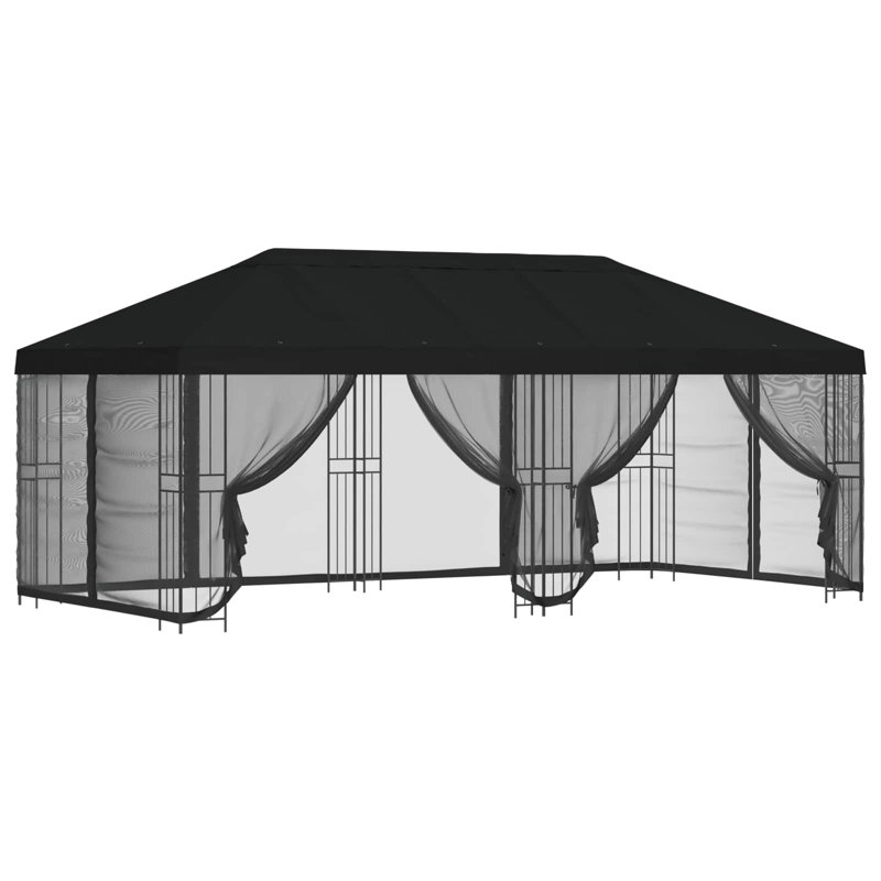 Vidaxl Gazebo Polyester And Steel, Black