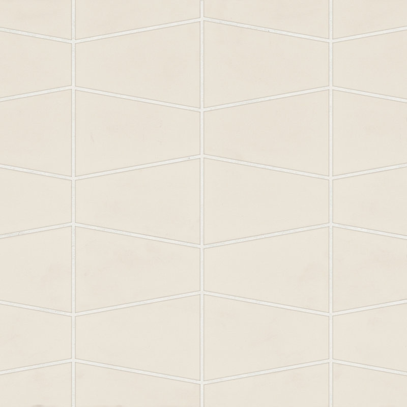 Marin Trapezoid Matte Porcelain Mosaic Tile, Sand Dollar