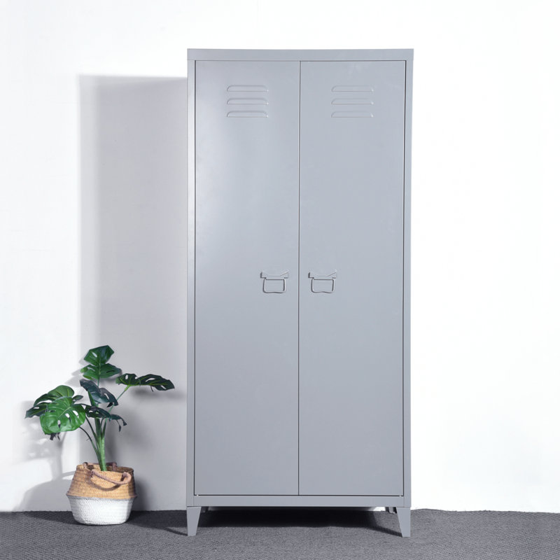 Buchheit 2 Door Steel Wardrobe, Grey