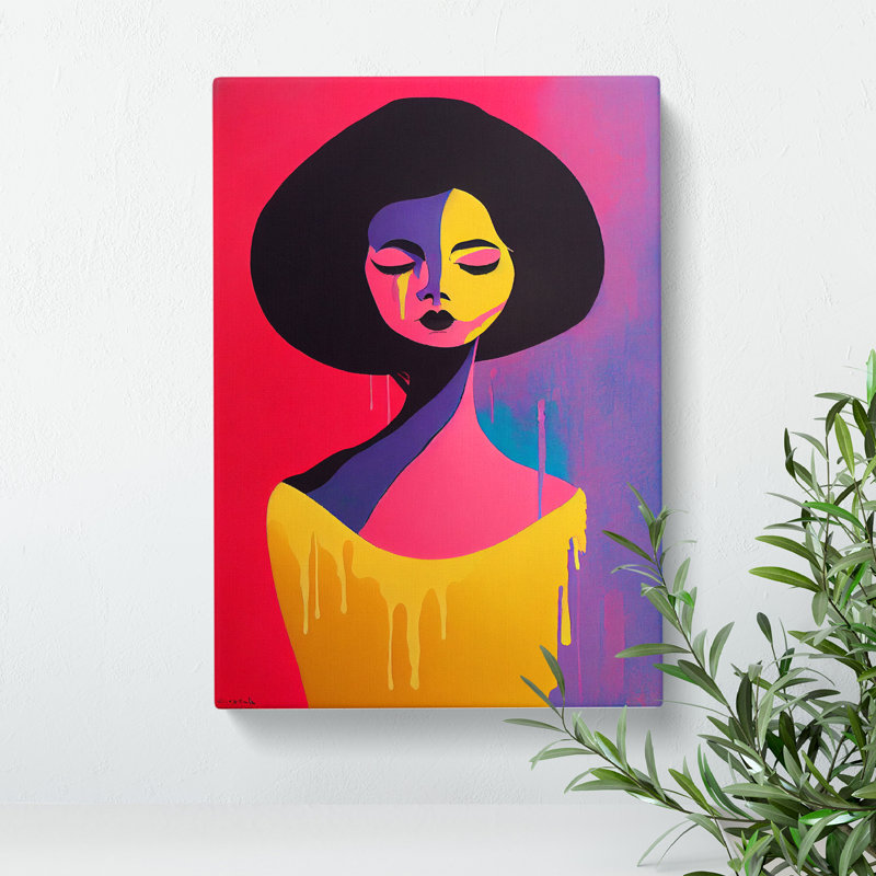 Splashed Abstract Woman No.1 - Wrapped Canvas, 60cm H x 40cm W x 3cm D