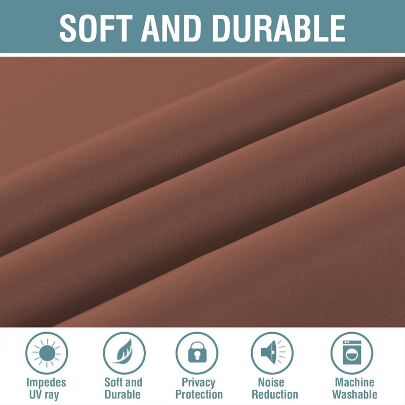 Blackout Curtains for Bedroom/Living Room 2 Panels Set - Thermal Insulated Room Darkening Grommet Top Curtains, Washed Spice