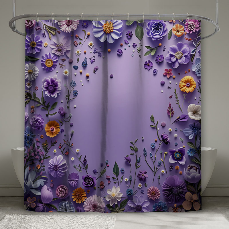 Rideau de douche Floral Arrangement - Boho, 70in W x 84in H