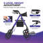Déambulateur roulant mobilité avec siège pour personnes agées, déambulateur léger et pliable, grandes roues avant en nid d'abeilles amortissant les chocs de 10 po pour tout terrain, capacité de poids de 300 lb, mauve-123103614