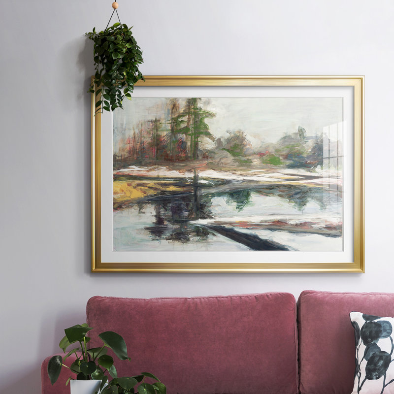 «Quiet Reflection», reproduction d'art encadrée, Or, H 15 po x l 21 po x P 1,5 po