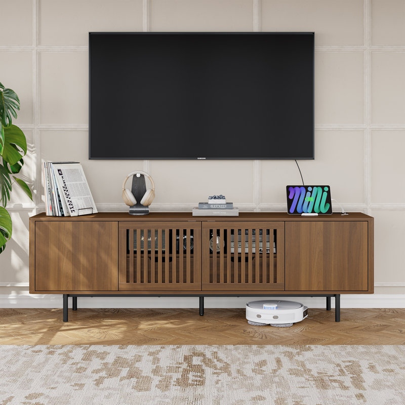 Meuble télé Mid-Century pour téléviseur de 88 po ou moins
