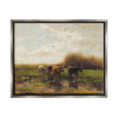 " Cattle Stepping Rural Scenery " by Stellar Design Studio Painting Print