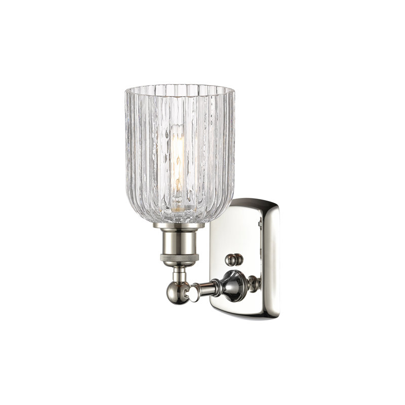Northgate Steel Armed Sconce, Polished Nickel, Gloss White