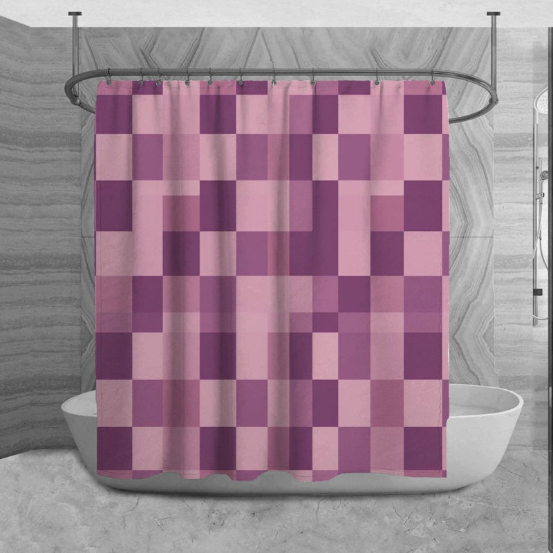 Mcglymps Checkered Shower Curtain, H 73 po x l 70 po