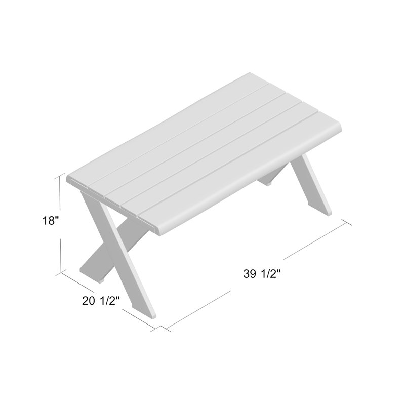 Heatherfield Rectangular Outdoor Coffee Table , 20.5'' in. W 39.25'' in. D, Sandblast Light Gray