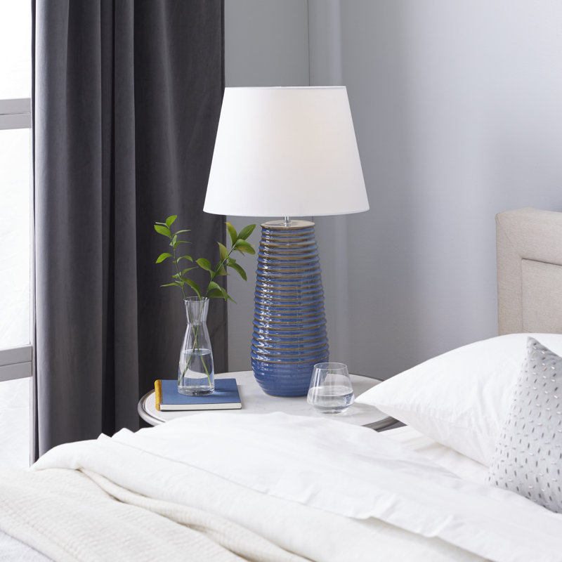 Lampe de table bleue