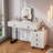 Modern Makeup Table with Storage Drawers & Side Cabinet