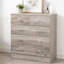 Commode haute 5 tiroirs Rustic Gray