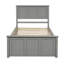 Structure de lit plateforme grise avec 2 tiroirs sous le lit, lit de rangement durable en bois massif et en bois aggloméré, assemblage requis-1030113400