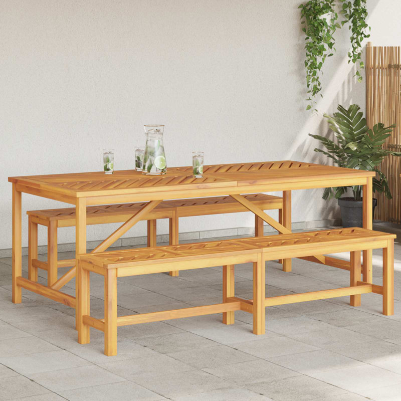 4 - Person Acacia Patio Dining Set with Rectangular Table