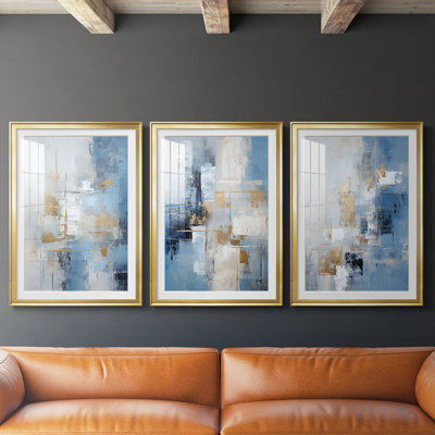 ABSTRACT Series DXXIX  -Custom Framed  Premium Print W Matt - 3 Pieces