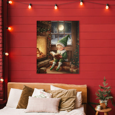«Reading Elf» par Fireplace Canvas, conception par Arlington Prints