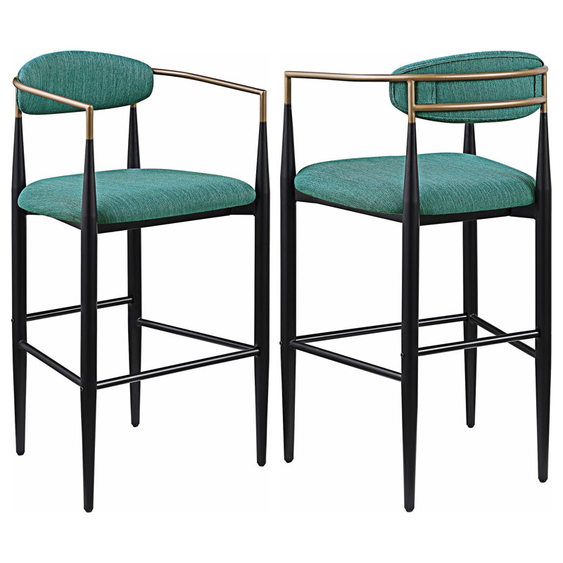 Chaise de bar rembourrée (ensemble de 2), Vert