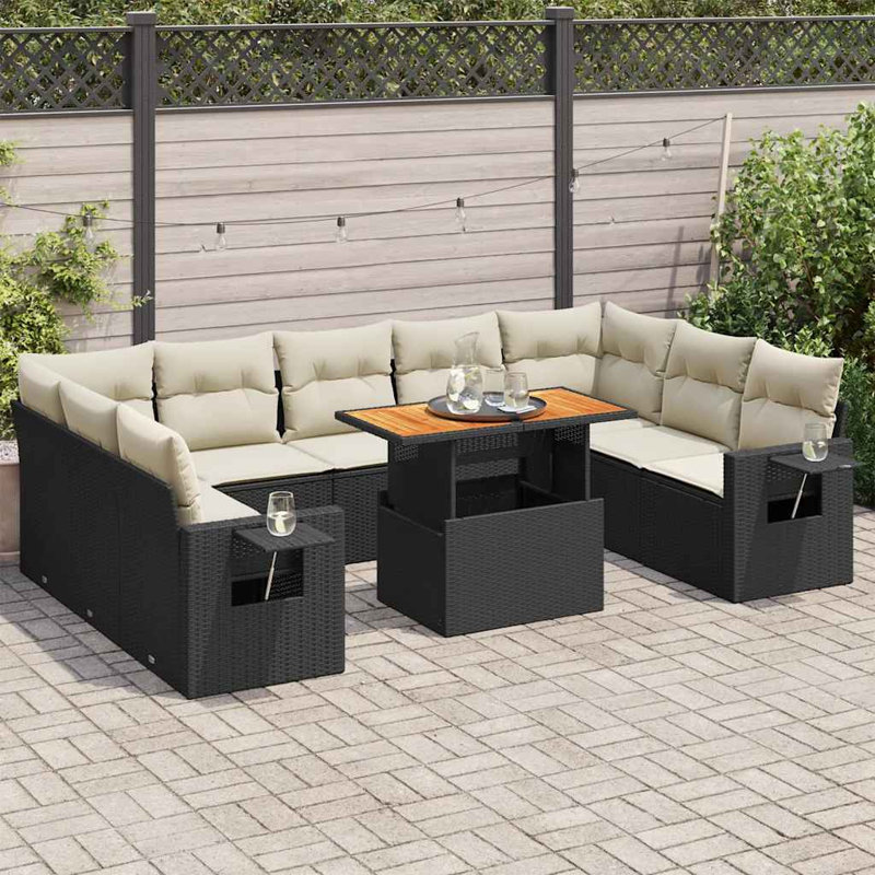 Grand canapé modulaire en rotin PE Vidaxl