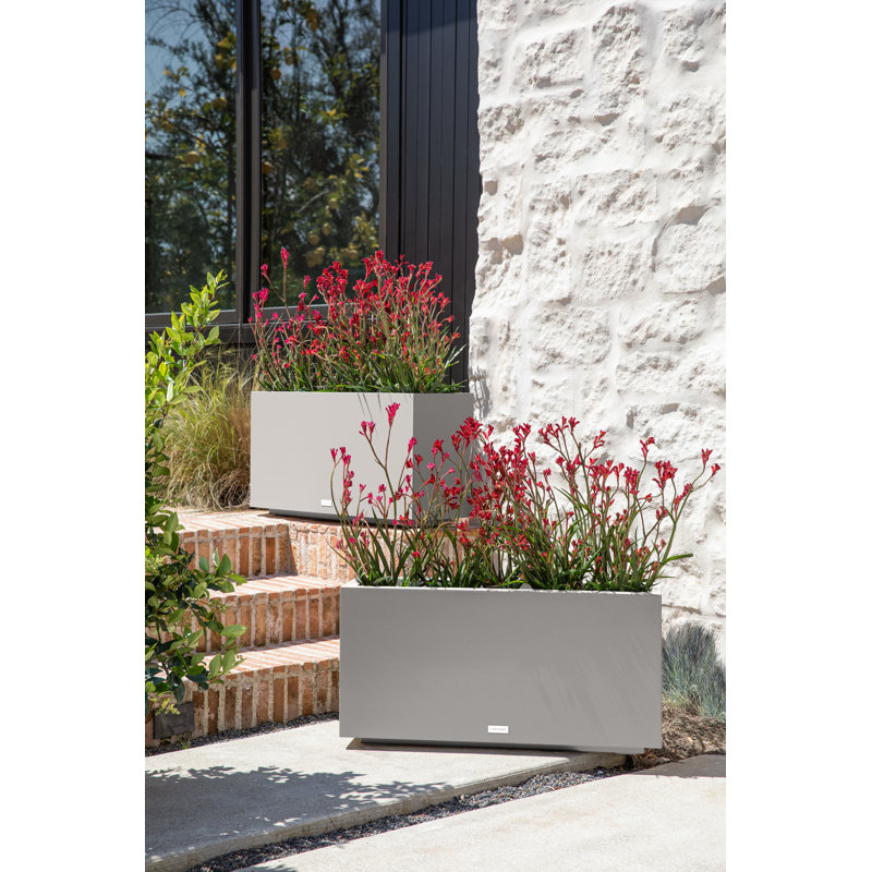 Gray Extra Large Rectangular UV Resistant Floor Planter