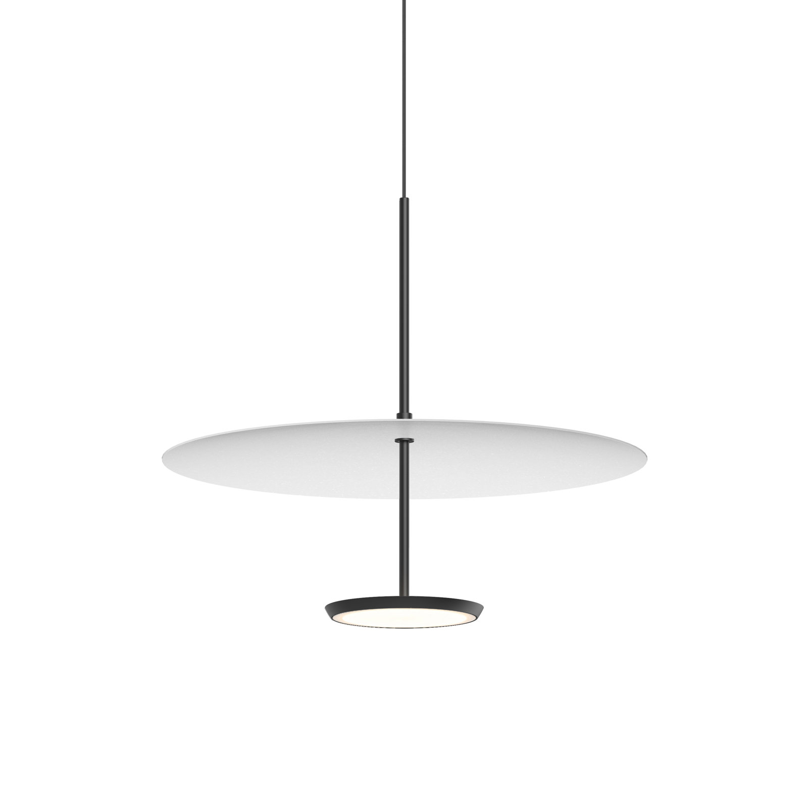 Sky Dome 1 - Light LED Pendant, White, 17.5" H x 17.5" W x 17.5" D, Matte Black