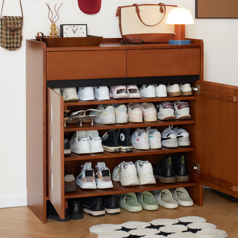 Rangement à chaussures rétro et pratique, Brun