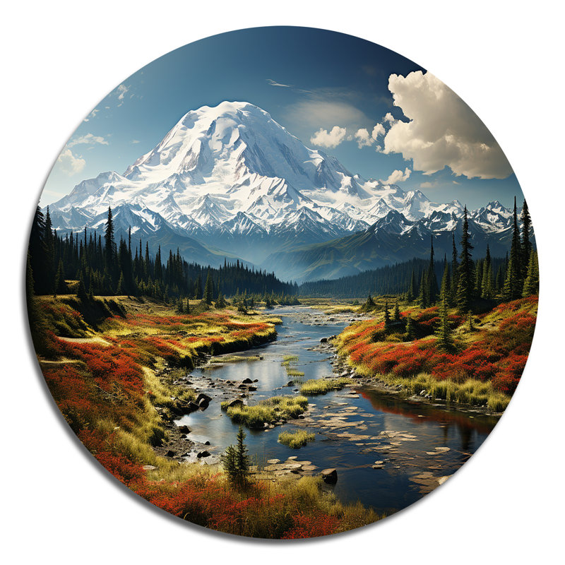 Hanita - Paysages d'art rond en métal, H 36 po x l 36 po