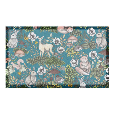 Cleek Non-Slip Floral Doormat