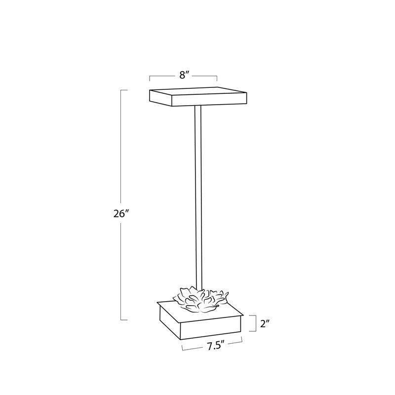 Gold and Crystal Square Accent Table with Floral Base