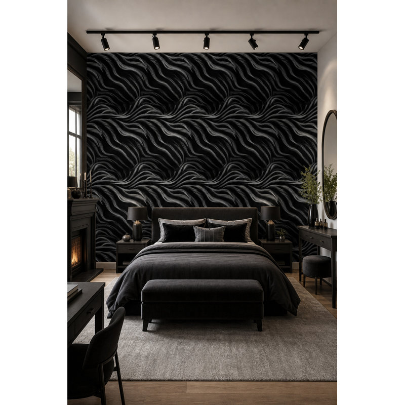 Papier peint double zèbre à motif animalier amovible noir et blanc, Peel and Stick