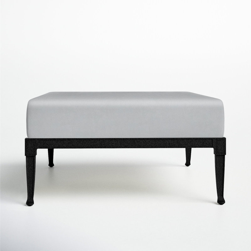Wiltshire Outdoor Ottoman, Impact Vapor Gray Sunbrella®, Textured Black