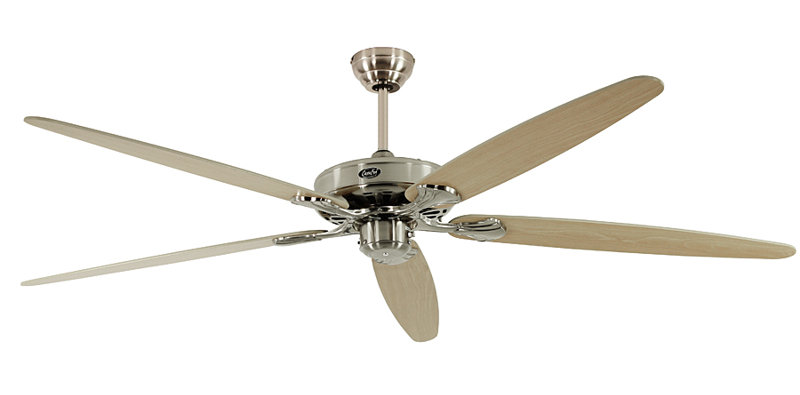 Boutwell 180cm Ceiling Fan, Brushed Chrome with Maple and Beech Blades