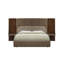 Lit très grand Marcelino Eastern avec finition en microfibre et grain de bois