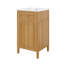 Petit meuble-lavabo de 20 po avec lavabo, lavabo autoportant doux avec porte à fermeture, tiroir inclinable et tablette réglable, poignées en bois