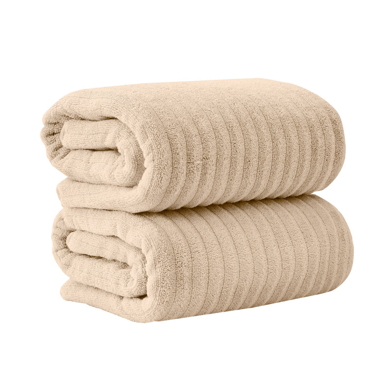 Draps 100% coton à torsion zéro (ensemble de 2), Dune