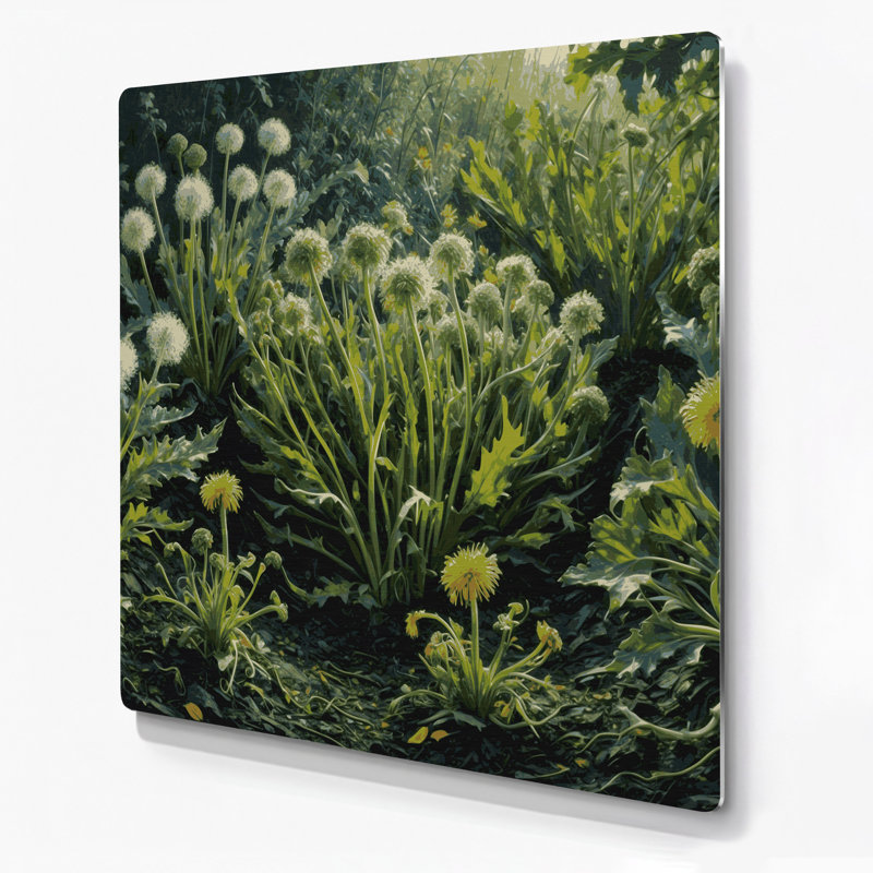Art mural en métal légumes oreilles de chat vert, H 32 po x l 32 po