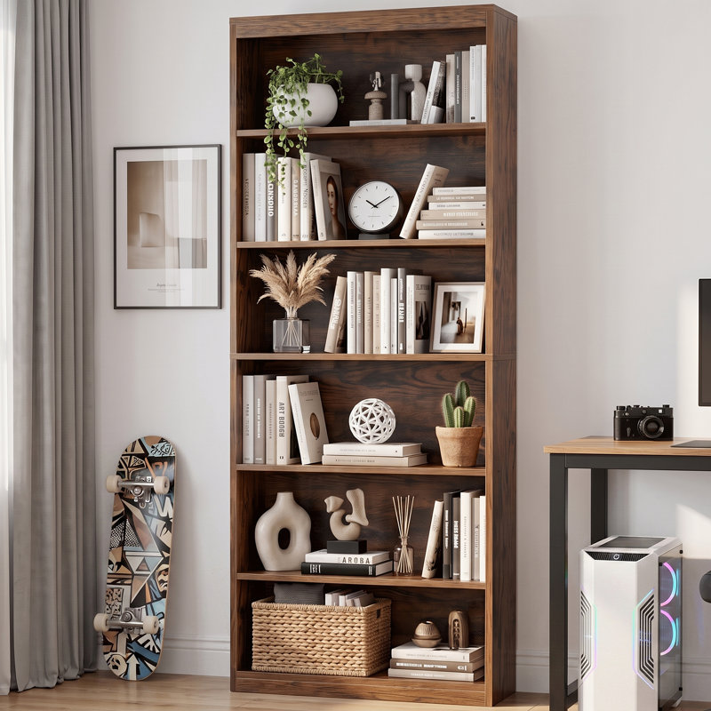 Bibliothèque standard H 70,9 "à 6 niveaux, Brown