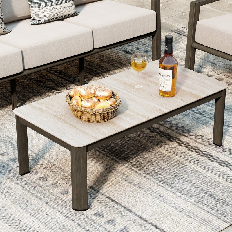 Avanna 1-Piece Brown Aluminum Outdoor Coffee Table