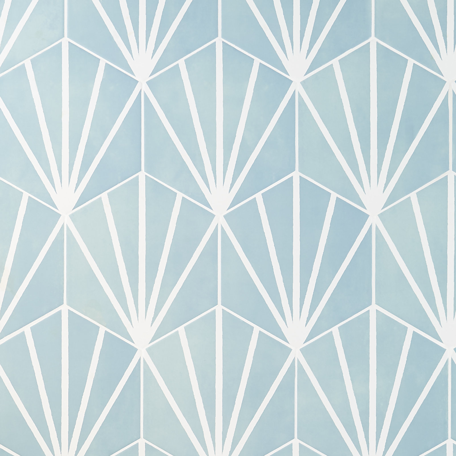 GeoHex Deco 8" Porcelain Tile, Turquoise