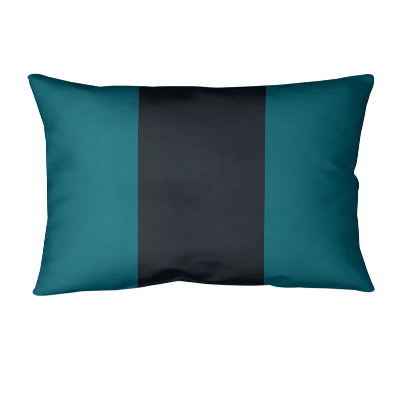 Housse de coussin lombaire Atlanta, Jacksonville, Cyan foncé / Gris anthracite